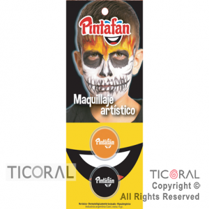 MAQUILLAJE ARTISTICO PINTAFAN NARANJA NEGRO CALABAZA 13-803 (4GR SET X 2) x 3